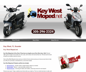 keywestmoped.net: Moped Key West, FL - Key West Moped.net
Key West Moped.net of Key West, FL sells, rents, and services mopeds, scooters, bikes, and electrical cars. 1 year warranties. Call 305-296-2324<br />