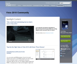 visionetwork.org: Visio Community, Microsoft Visio 2010, Visio Services | Visio Toolbox
Learn about the new features, toolsets and usage of Microsoft Visio 2010 and Visio services for business intelligence, simplifying process management and more at Visio Community - Visio Toolbox.