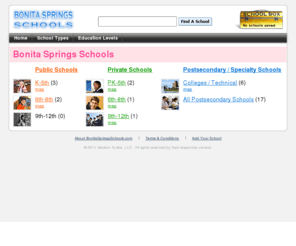 bonitaspringsschools.com: Bonita Springs Schools
BonitaSpringsSchools.com is a directory of public schools, private schools and postsecondary schools located in Bonita Springs, FL.