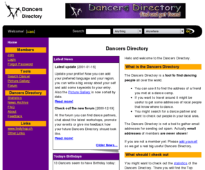 dancers.org: Dancers Directory - the global address book for dancers
The Dancers Directory is a tool to find dancers of any style worldwide. You can add yourself for free!