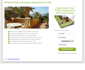 rivieraandaluza.com: Riviera Andaluza Estepona Apartment For Sale
Apartment for sale in the Riviera Andaluza development in Estepona, Costa del Sol, Spain