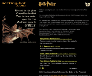 sorting-hat.com: sorting-hat.com   Harry Potter
Think you're an expert on all things Potter? Try the Hogwarts Final Exams at sorting-hat.com.