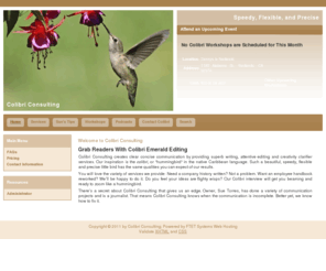 colibriconsulting.info: Welcome to Colibri Consulting
Colibri Consulting: Creating Clear, Concise Communication