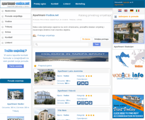 apartmani-vodice.net: Apartmani Vodice  - Katalog privatnog smještaja, ponuda apartmana za Vodice, Tribunj i Srimu. Direktan kontakt s vlasnicima apartmana
Katalog privatnog smještaja, ponuda apartmana za Vodice, Tribunj i Srimu. Direktan kontakt s vlasnicima apartmana