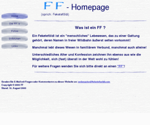 feketefoeldi.com: FF - Feketeföldi Bernd - Homepage mit Stilblüten und Links zu Mewa
FF - Feketeföldi Bernd - Homepage mit Stilblüten und Links zu Mewa