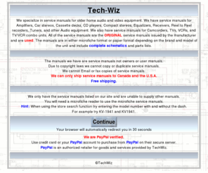 tech-wiz.com: Tech-Wiz
service manuals for electronic equipment