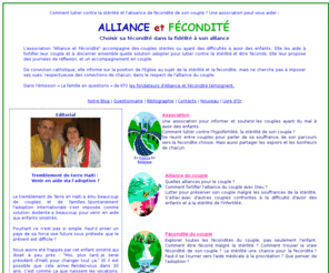 allianceetfecondite.org: Aide aux couples stériles Alliance et fecondite association contre la stérilité des couples
Association chretienne d'aide aux couples infertiles. Lutte contre la stérilité.