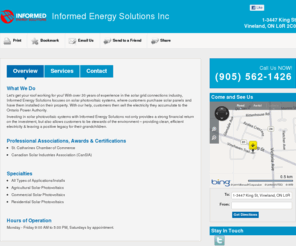 informedsolar.com: Informed Energy Solutions Inc - Overview
Informed Energy Solutions Inc