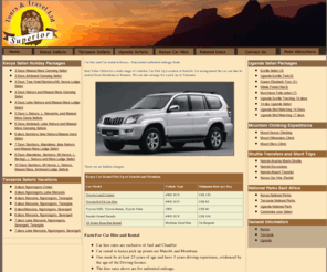 safarissuperior.com: Kenya Car Rentals,  and Bus Hire
For all your Safari and Car hire requirements in Kenya and Tanzania. Great arrive and drive deals. Luxury and Budget Safaris. Self drive Safaris of a lifetime.