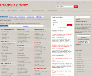 articlesupport.com: Free Article Directory
