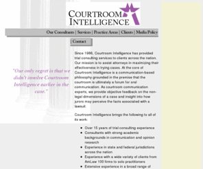 courtroomintelligence.com: Courtroom Intelligence
Courtroom Intelligence - Courtroom communication specialists.