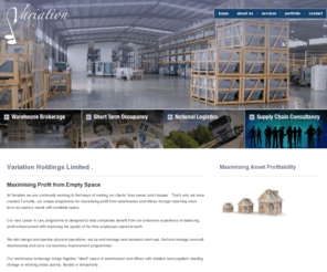 variation.ltd.uk: Logistics Consultants | Warehouse Brokerage | Short Term Occupancy
Variation Limited, logistics consultants specialising in warehouse brokerage and matching short term occupancy needs with available space.