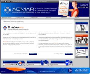 directoryinquiries.net: ADMAR - Telephone Number Appending - ADMAR
Telephone Number Appending If you need telephone numbers added to your data then you have come to the right place. 