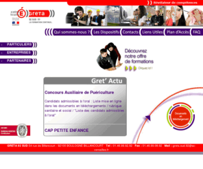 greta-92sud.com: stages prépas, prépas sciences po, formations, Greta 92 Sud
Formation professionnelle continue. GRETA signifie GRoupement d'ETAblissements Publics Locaux d'Enseignement qui mettent en commun des moyens afin de développer des activités de formation continue des adultes