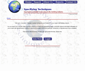 spectechonline.com: Specifying Techniques
Contractors