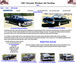 my61chrysler.com: 1961 Chrysler Windsor 2dr Hardtop
Auto Hobby, HotRods, Turbine Car, 40 Ford, 31 Ford, 67 Charger, 61 Chrysler, Gifs