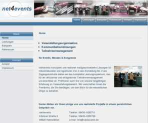 net4event.net: Veranstaltungsorganisation Kommunikationslösungen Teilnehmermanagement
Veranstaltungsorganisation,Kommunikationslösungen,Teilnehmermanagement für Events, Messen & Kongresse