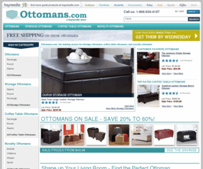 netshopsottomans.com: Ottomans: Shop Storage or Coffee Table Ottoman at Ottomans.com
Ottomans gives you variety, sweet variety as the premier online retailer of ottomans in the U.S. Save on an ottoman now!