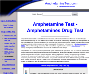 amphetaminetest.com: Amphetamine Test - Amphetamines Drug Test - amp, speed, crank testing information and products
Amphetamine Test - Amphetamines Drug Test - amp, speed, crank testing information and products