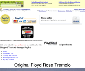 originalfloydrose.com: Original Floyd Rose Tremolo
Genuine Original Floyd Rose Tremolo Bridge System photos and used bridges / parts for sale. *Warning* about cheaper made floyd rose bridges. How to tell a real floyd rose from a copy.