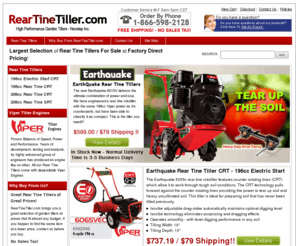 reartinetillers.com: Rear Tine Tillers, RotoTillers, Mini Cultivators
Rear Tine Tillers offers a great selection of rototillers, mini gardent tillers, and rear-tine tillers for cultivating gardens. We have the lowest prices on garden tillers in the industry