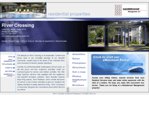 myrivercrossingapt.com: River Crossing, Austin TX | Residential Real Estate | Sandalwood Management
Comfortable and luxurious apartments for rent in Austin, Texas, TX. House rental near the banks of the Colorado River.