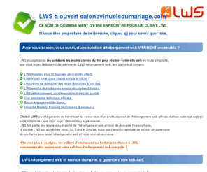 salonsvirtuelsdumariage.com: LWS - Le nom de domaine abelmartin.fr a t rserv par lws.fr
LWS, enregistrement de nom de domaine, lws a reserve le domaine abelmartin.fr et s