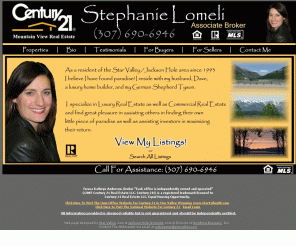 slomeli.com: Stephanie Lomeli, Real Estate Associate Broker at Century 21, Mountain View Real Estate
century 21 jackson hole star valley alpine thayne wyoming real estate website search listings  get free market analysis investment properties maximize return listing selling sellers agent buyers keeping our eye on the market