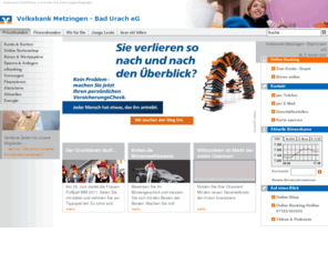 volksbank-metzingen-badurach.info: Willkommen in Ihrer Online-Filiale der Volksbank Metzingen - Bad Urach eG  -   Privatkunden
