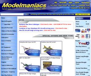 modelmaniacsonline.co.uk: Model shop uk - modelmaniacs. Remote control aeroplanes, remote controlled cars, model trains
Model Maniacs is the only specialist model shop in West Wilthire. cars, aeroplanes, aircraft, scalextric, boats, Trains