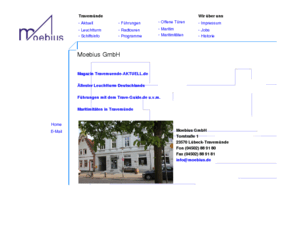 moebius.de: Moebius GmbH - IT Training   Jobvermittlung   Events - Kiel   Lübeck-Travemünde
Moebius GmbH - IT Training   Consulting - Kiel. Jobvermittlung. Seminare. Schulungen. Administration. ECDL. Office.
Programmierung. Webdesign. Digitalfotos. Microsoft Windows. MCSA. MCSE. Linux LPI. Novell. Apache.
Cisco. Vermittlungsgutschein. Arbeitsagentur. Arbeitsvermittlung. Lübeck. Travemünde