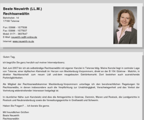 neuwirth-ra.de: Website von RA Beate Neuwirth
Homepage von Rechtsanwältin Beate Neuwirth ...