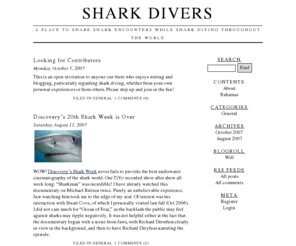 sharkdivers.org: Shark Divers › A place to share shark encounters while shark diving throughout the world
A place to share shark encounters while shark diving throughout the world