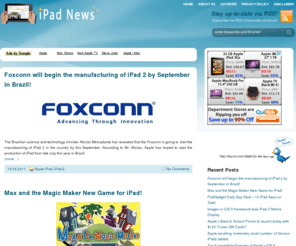 i-padnews.com: iPad News | Latest iPad News | iPad 2 News | iPad App Reviews | iPad Updates
Welcome to iPad News, Here you can find all the latest news and reviews of the Apple iPad and their competitors. Visit again to get latest iPad News Now.