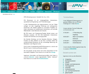 ipn-nbg.de: Home
IPN Brainpower GmbH & Co. KG Ingenieurdienstleister Nürnberg