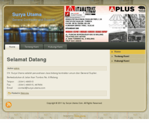 surya-utama.com: Surya Utama
CV. Surya Utama adalah perusahaan Jasa bidang Kontraktor Umum dan General Suplier.