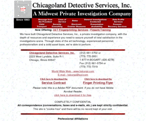 falconpi.com: Welcome to Chicagoland Detective Services, Inc.
Private Investigators and Detectives Serving Chicago and the Chicagoland area in Legal, Insurance, Business and Domestic Communities