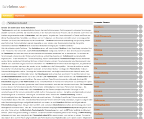 fahrlehrer.com: fahrlehrer
Hier finden Sie informationen über Fahrlehrer sowie die Fahrlehrerprüfung