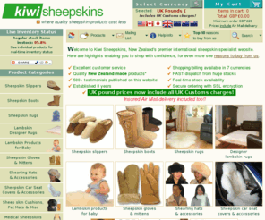 kiwisheepskin.co.uk: Sheepskins, sheepskin boots slippers rugs skin care
Lambskin rugs, sheepskin slippers, boots and car seat covers, Bowron Baby Care, medical skins. Premium quality, low prices, fast dispatch direct from New Zealand.