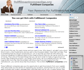 fulfillmentcompanies.org: Fulfillment Companies - Fulfillment Companies
But the problem with this is that if you are buying from the manufacturer, you cannot drop ship the products. This is where fulfillment companies come in.