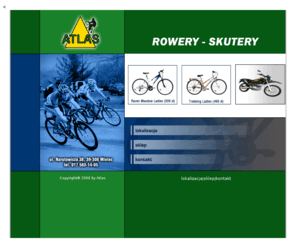 e-rowery.com: ATLAS,HURTOWNIA ROWERÓW,Rowery Kross,Skutery Zipp, Author, Merida,Schwinn,Wheeler,Kellys,Romet Motors,
ATLAS Hurtownia Rowerów Skutery Zipp,Romet Motors,Kross,Wheeler,Merida,Author,Schwinn,części i akcesoria