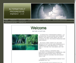 addape.com: Alternatively Progressive Energy
No utility companies required. At A.P.E.C., LLC, we have green, renewable, alternative energy options that can be installed quickly and at a low cost. Visit addape.com for more information.