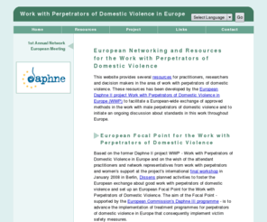 work-with-perpetrators.eu: Work with Perpetrators of Domestic Violence in Europe (WWP)
Work with Perpetrators of Domestic Violence in Europe (WWP)