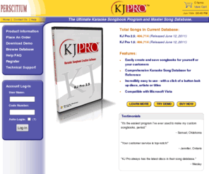 kjpro.com: KJ Pro - The Ultimate Karaoke Songbook Program and Master Song Database.
Professional karaoke songbook creation software allows KJs to easily create songbooks from their inventory in minutes.