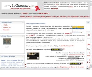 glaneur.net: wwW.LeGlaneur.info
www.leglaneur.info, glaneur, site d'information, agence m. diffusions, responsable publication, alain marc deluy, marseille, paris, france, information, communication, medias, edition, presse, editeur, journaliste, fournisseur de contenu journalistique, redactionnel, veille informationnelle, etudes, conferences, interviews, visites, voyages, redaction, mise en forme , diffusions, agregation, agregateur, flux, portail, agenda, agendas, articles, dossiers, lectures, lettres electroniques, sujet, culture, programme, programmes, sortie, sorties, cinema, cinemas, film, films, livre, livres, internet, site, sites, web, partage, index, repertoire, lien, liens, signet, signets, bookmark, bookmarks, annuaire, annuaires, ss, norway, paquebot, recreation, recreations, verbatim, verbatims, les murs ont la parole