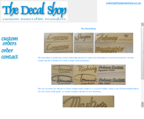 thedecalshop.co.uk: The Decal Shop - Custom Guitar Repair Decal
Supplier of replica guitar decals for restoration and repair, fender, gibson etc....