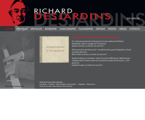 richarddesjardins.qc.ca: Richard Desjardins » Site officiel
Site officiel de Richard Desjardins : auteur, compositeur, interprète et documentariste québécois. Biographie, musique, spectacles, filmographie, écrits, partitions et nouvelles.