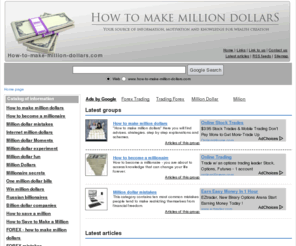 howtomakemilliondollars.com: How to make million dollars?
How to make million dollars?