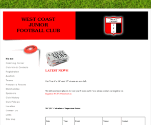 westcoastjfc.com: Welcome to West Coast Junior Football Club
Welcome to the West Coast Junior Football Club web site.