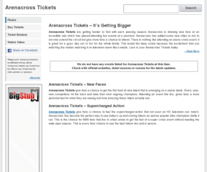 arenacrosstickets.com: Arenacross Tickets
Consumer guide to buying Arenacross tickets! ArenacrossTickets.com reveals the cheapest Arenacross ticket sellers.